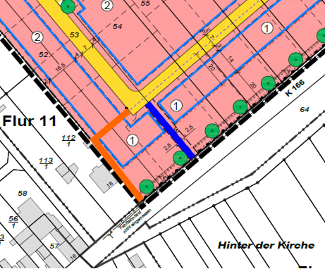 Lageplan Fußweg Neubaugebiet Muschenheim